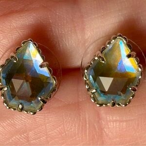 Kendra Scott Tessa Silver-Tone Dichroic Glass Stud Earrings